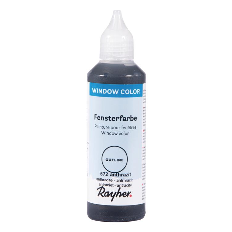 Konturenfarbe easy paint, anthrazit, Flasche 80 ml