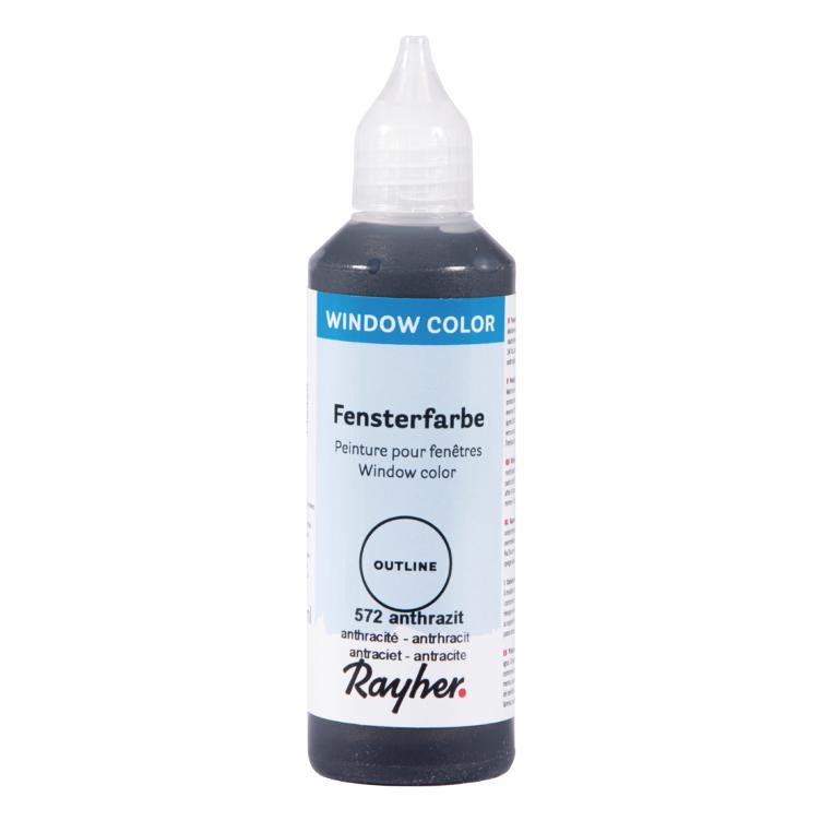 Konturenfarbe easy paint, anthrazit, Flasche 80 ml
