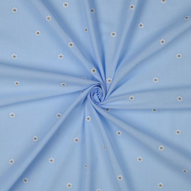 Stoff Baumwolle bestickt Lurex Blumen - 1