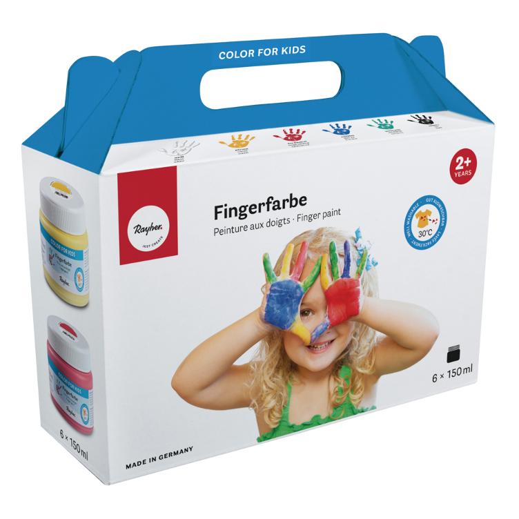 Set-Fingerfarbe, 6 x150ml, verschiedene Farben