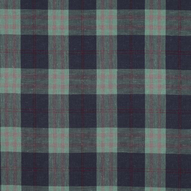 Stoff Viskose Leinen garngefärbt Checks
