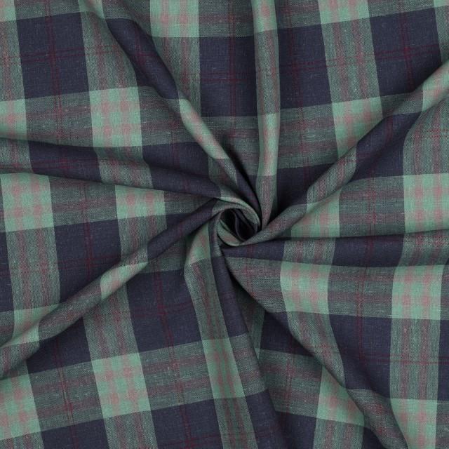 Stoff Viskose Leinen garngefärbt Checks - 0