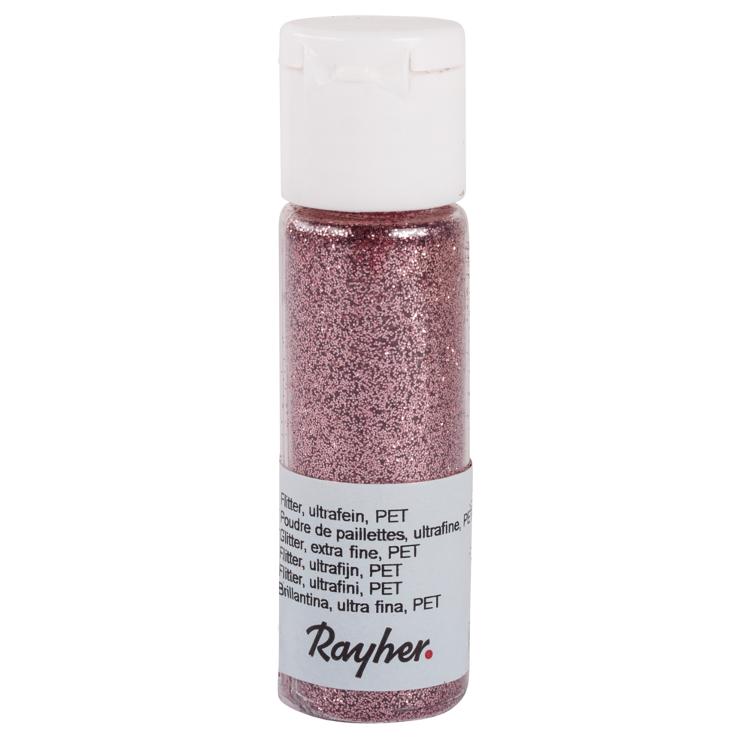 Flitter, ultrafein, PET, rosé, Fläschchen 20 ml