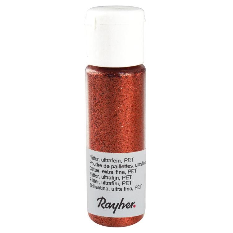 Flitter, ultrafein, PET, brill.kupfer, Fläschchen 20 ml