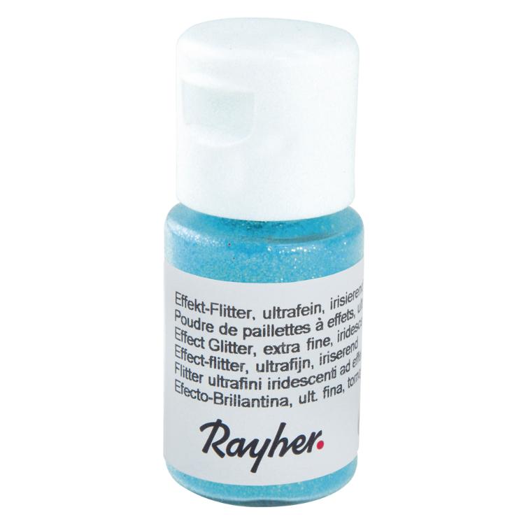 Effekt-Flitter, irisierend, zartblau, PET, Fläschchen 10 ml