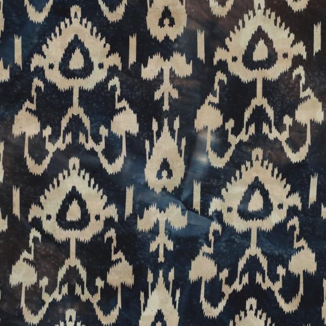 Stoff Baumwolle Batik Marin