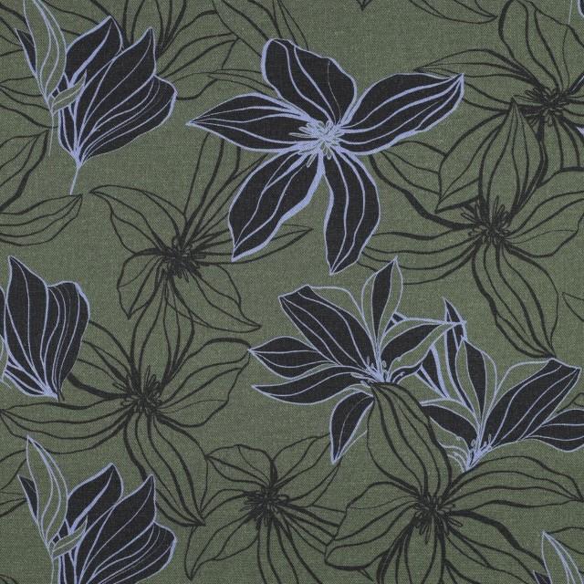 Stoff Canvas, Flowers pickle