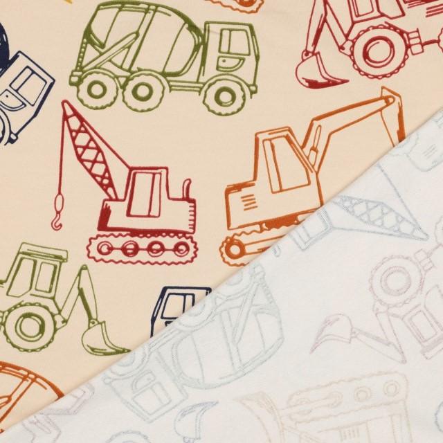 Stoff French Terry Work Vehicles sand - 4