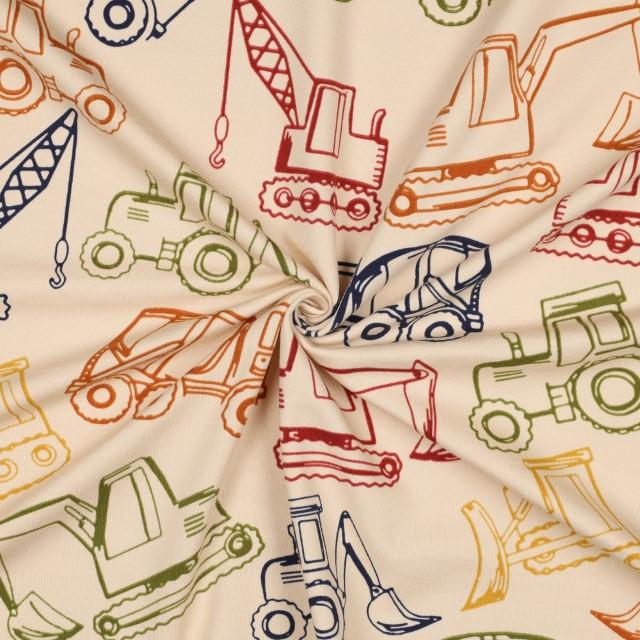 Stoff French Terry Work Vehicles sand - 3