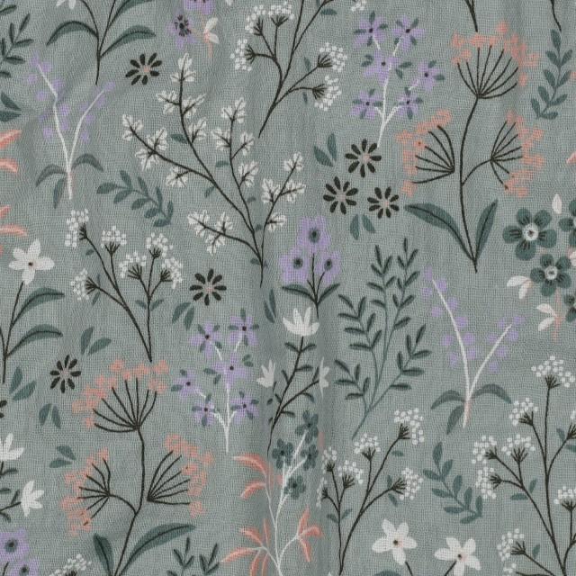 Stoff Musselin, Flower sage - 3