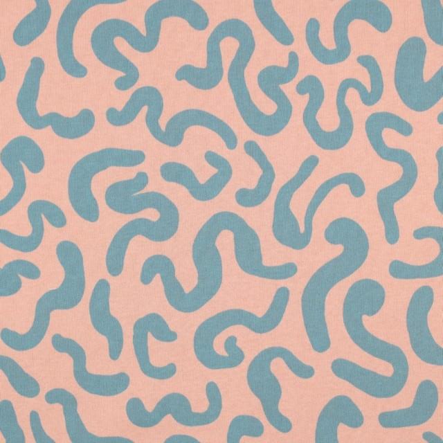 Stoff Jogging, Würmli peach