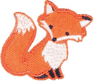 Applikation Fuchs sitzend 4.5 x 4.8 cm Orange/Weiss