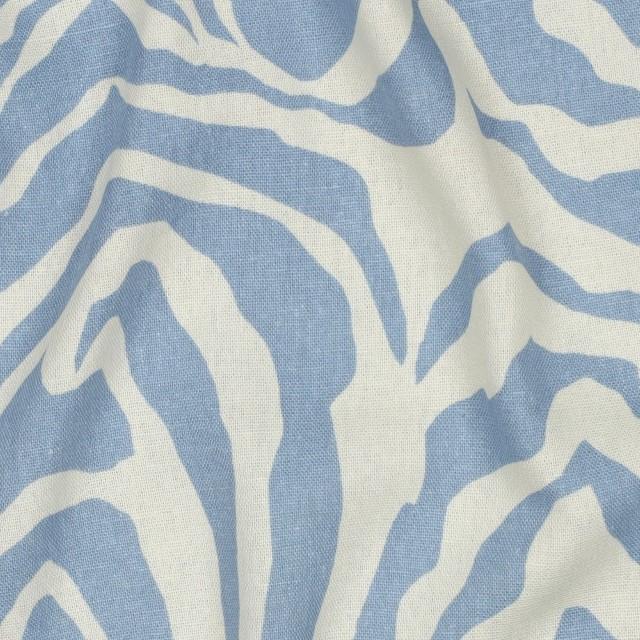 Stoff Leinen, Animal Skin blue