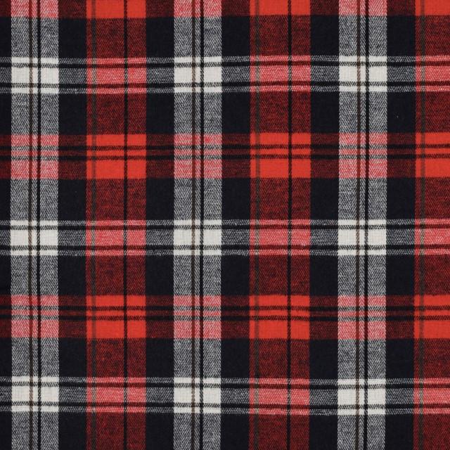 Stoff Flannel Garngefärbt Rot