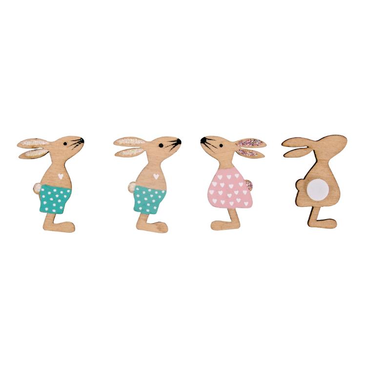 Holzstreuteile Osterfreunde, 2,5x3,5cm, 10Stk. - 0
