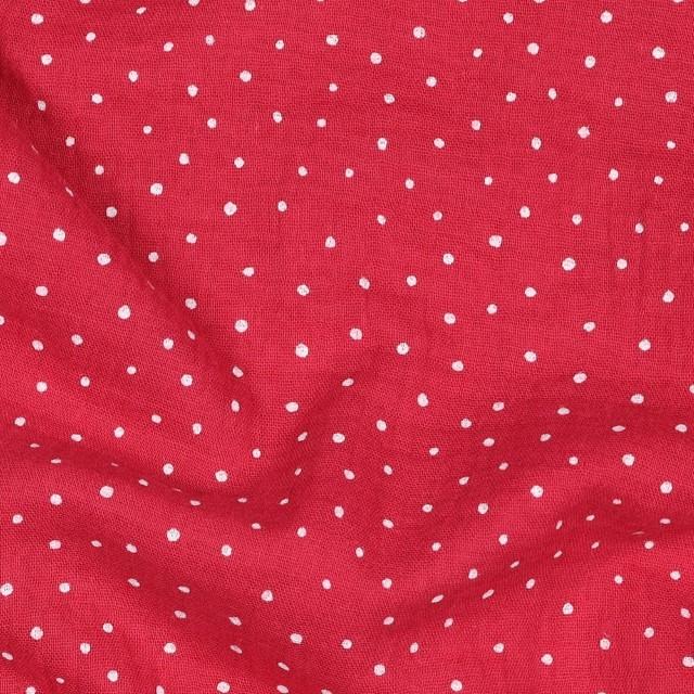 Stoff Musselin Dots Fuchsia