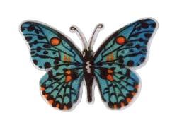 MOTIV SCHMETTERLING TÜRKIS, ORANGE 4.7CM x 4.1CM