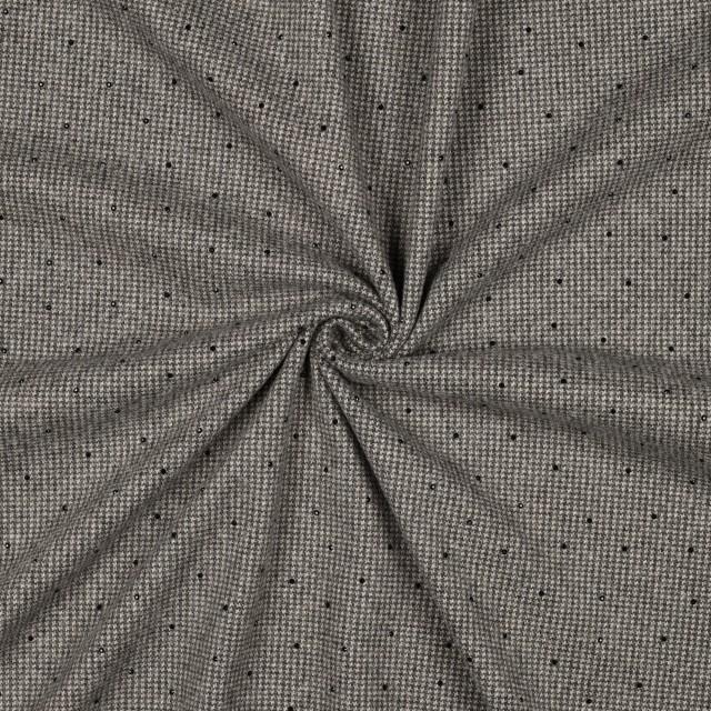 Stoff Pied de Poule Strass Taupe - 1