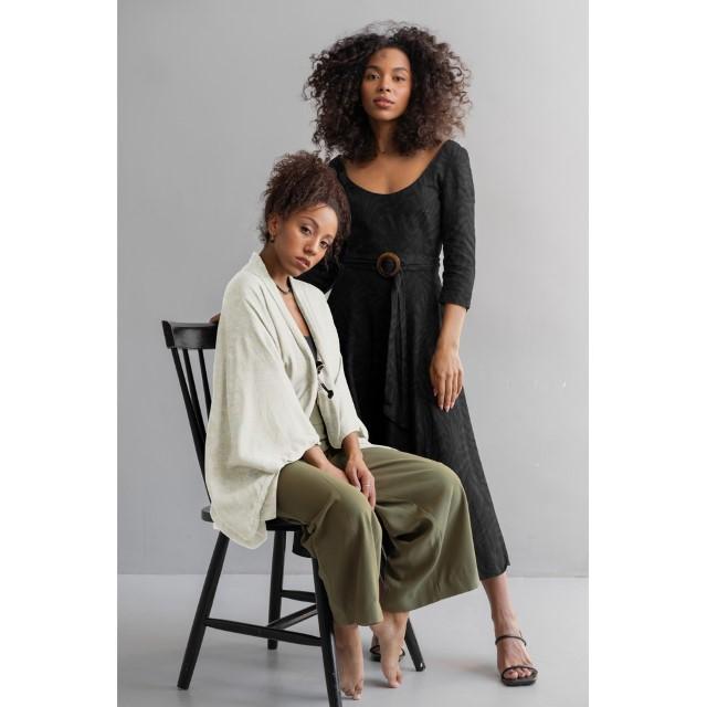 Stoff Viskose Jacquard Flowers ecru - 0