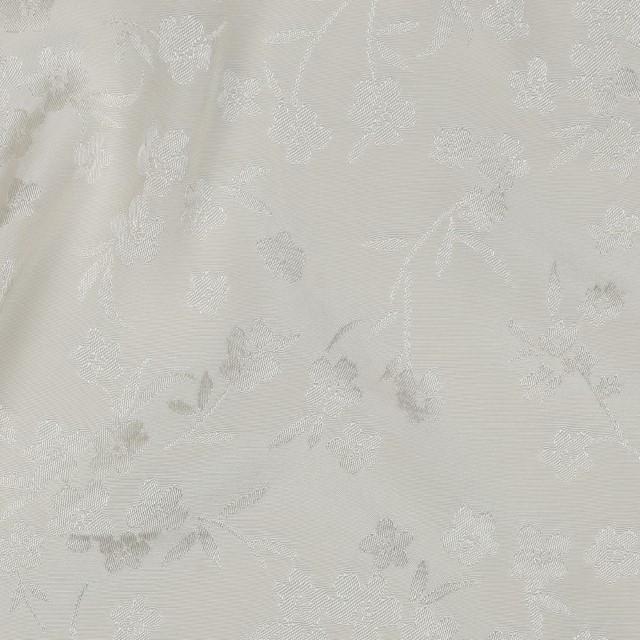 Stoff Viskose Jacquard Flowers ecru - 1