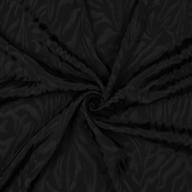 Stoff Viskose Jacquard Animal black - 0