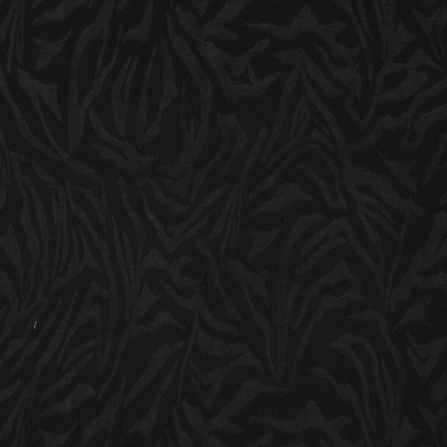 Stoff Viskose Jacquard Animal black - 1