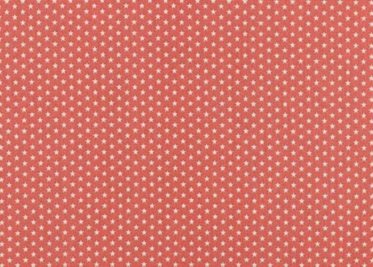 Stoff Baumwolle, mini Stars Coral