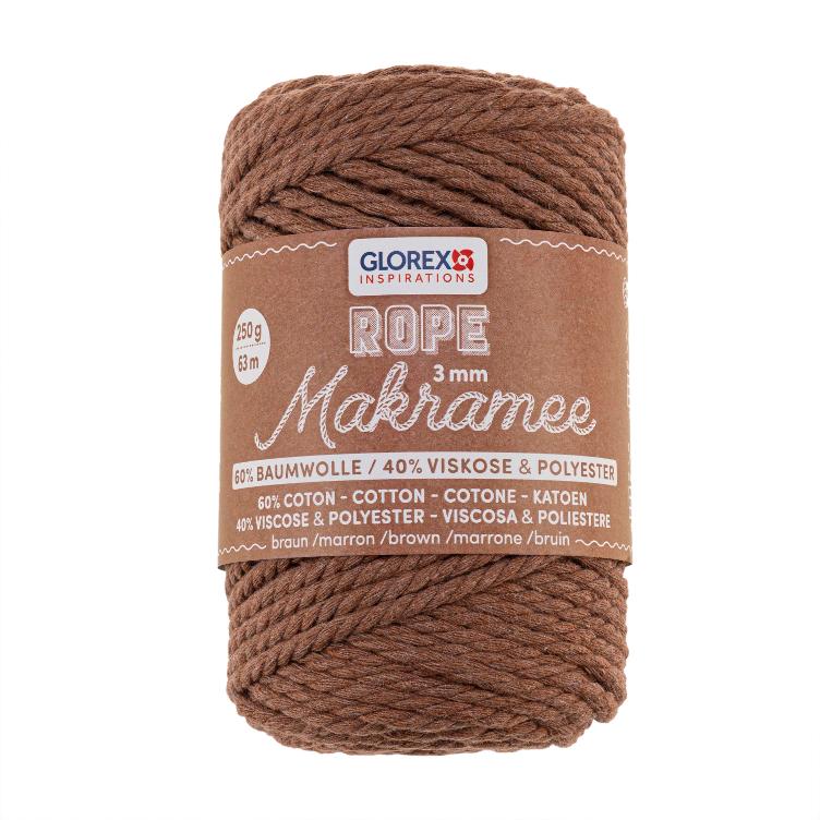 Makramee Rope 3mm, braun