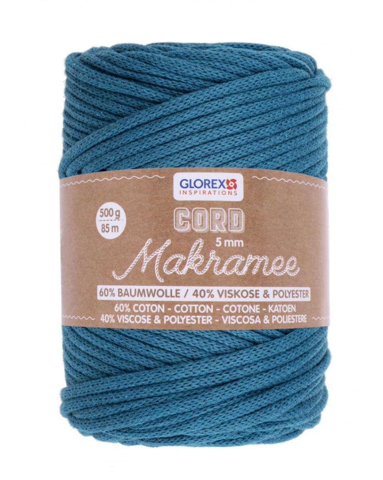Makramee Cord 5mm 500g, gewebt türkis