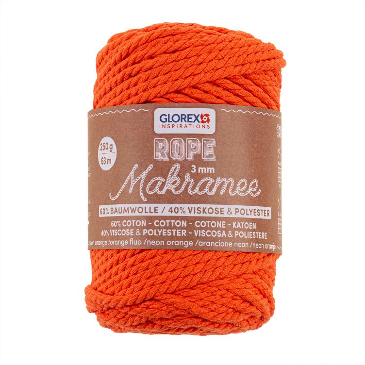 Makramee Rope 3mm, orange