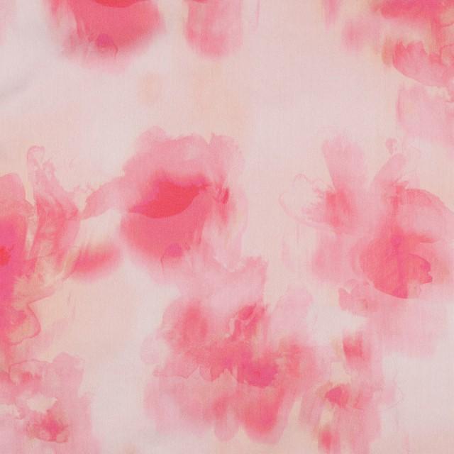 Stoff Cotton Satin, aquarell flowers