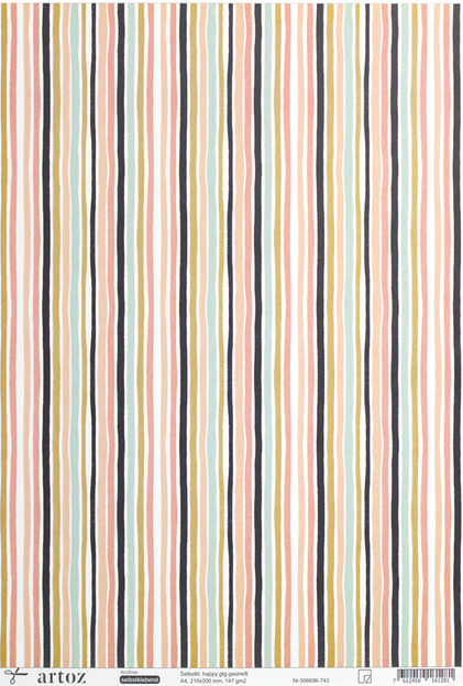 Papier selbstklebend, gestreift