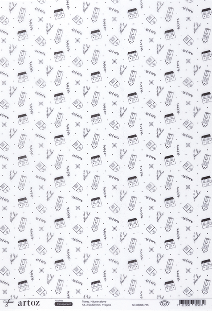 Papier Transparent Häuser allover