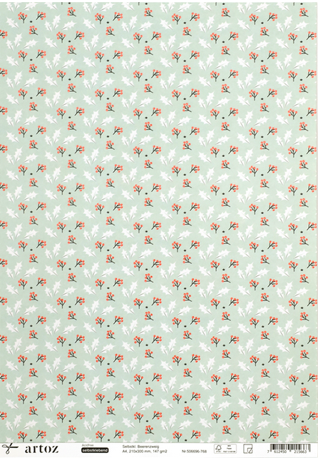 Papier Selbstklebend Beerenzweig
