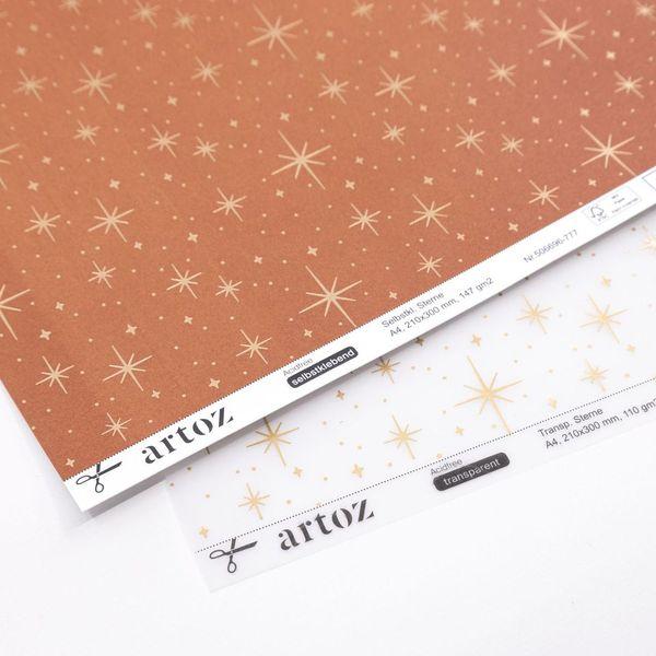 Papier Selbstklebend Sterne, rost - 0
