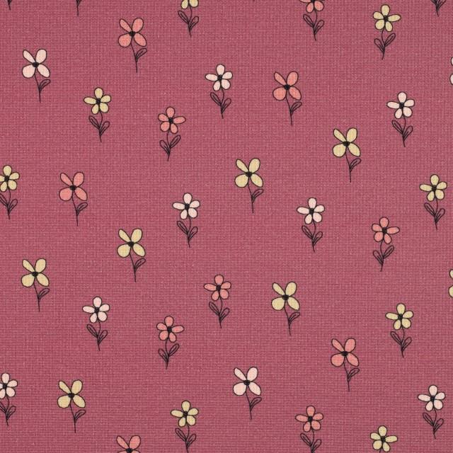 Stoff Jersey Waffel Blümchen