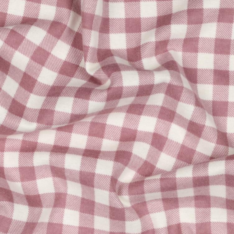 Stoff Flannel Checks rosa