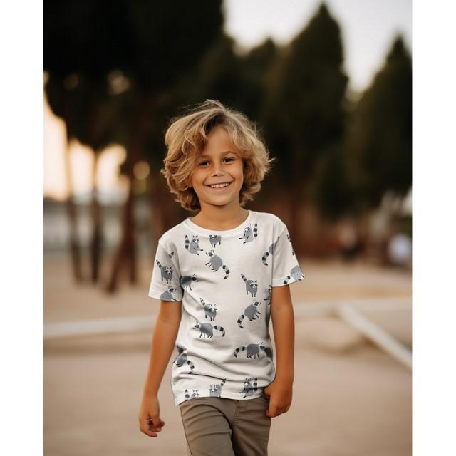 Stoff Jersey digital Raccoon - 3