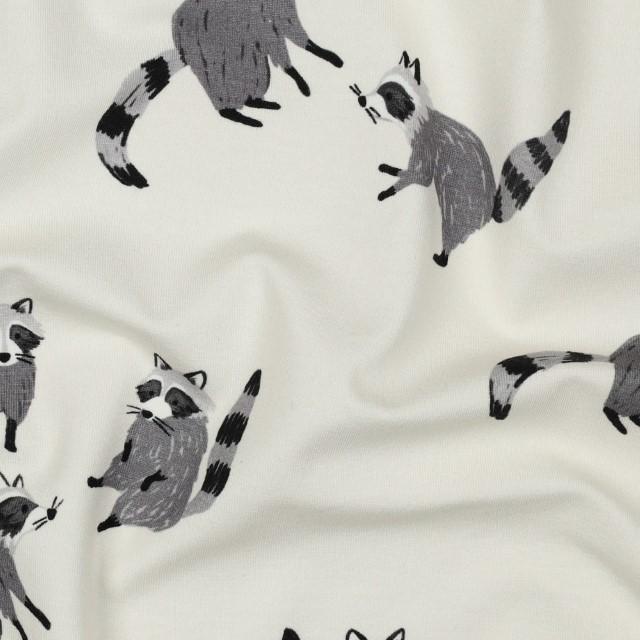 Stoff Jersey digital Raccoon - 0