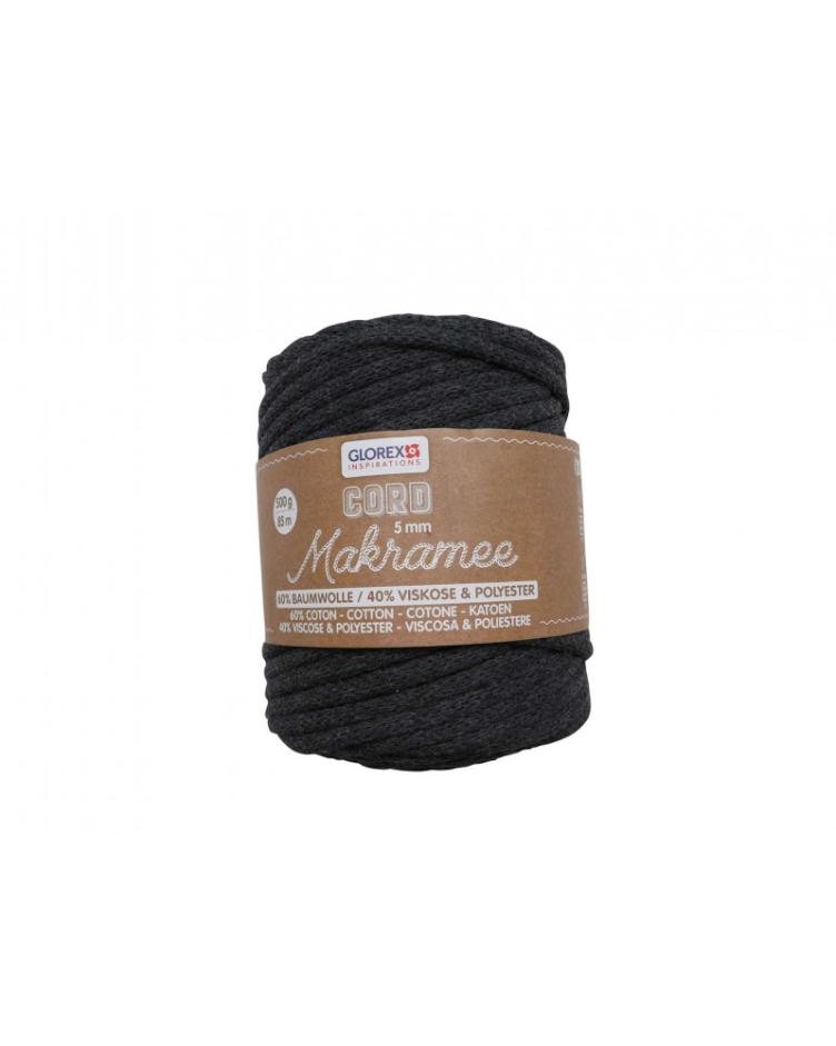 Makramee Cord, 5mm,gewebt, 500g, anthrazit