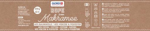 Makramee Rope, 3mm, 250g, terracotta - 0