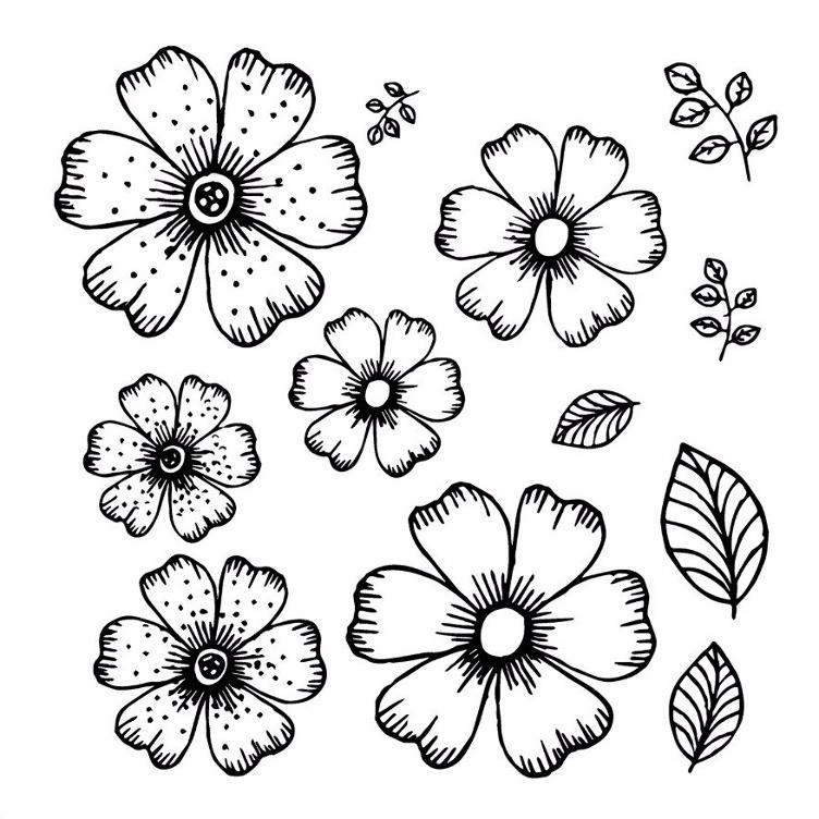Stempel Clear Blumen-Blätter