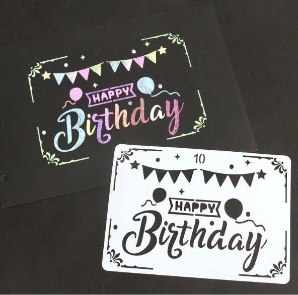 Stencil Happy Birthday