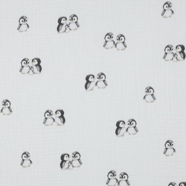 Stoff Musselin, Digital Animals Pinguin