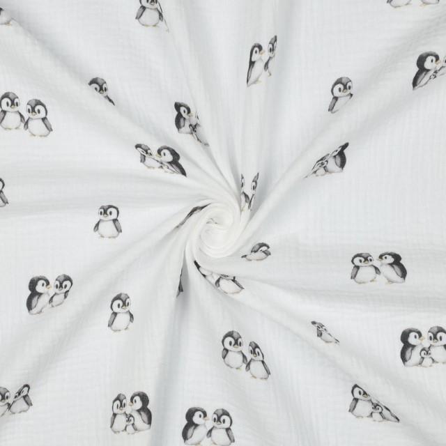 Stoff Musselin, Digital Animals Pinguin - 0