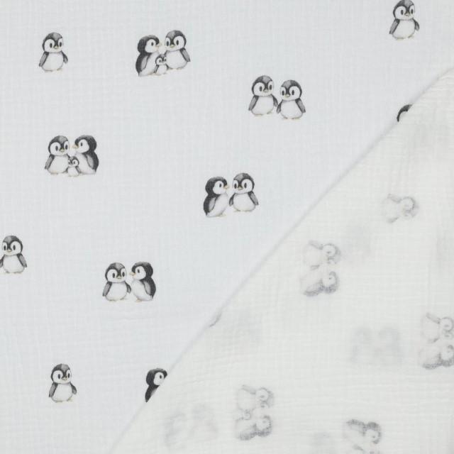 Stoff Musselin, Digital Animals Pinguin - 1