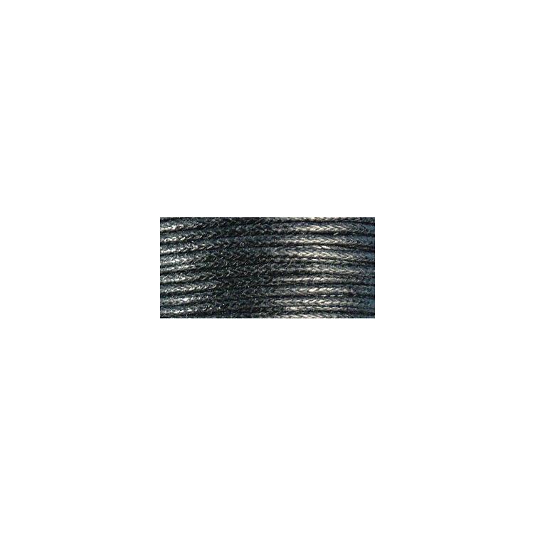 Baumwollkordel, gewachst, schwarz, 1mm - 0