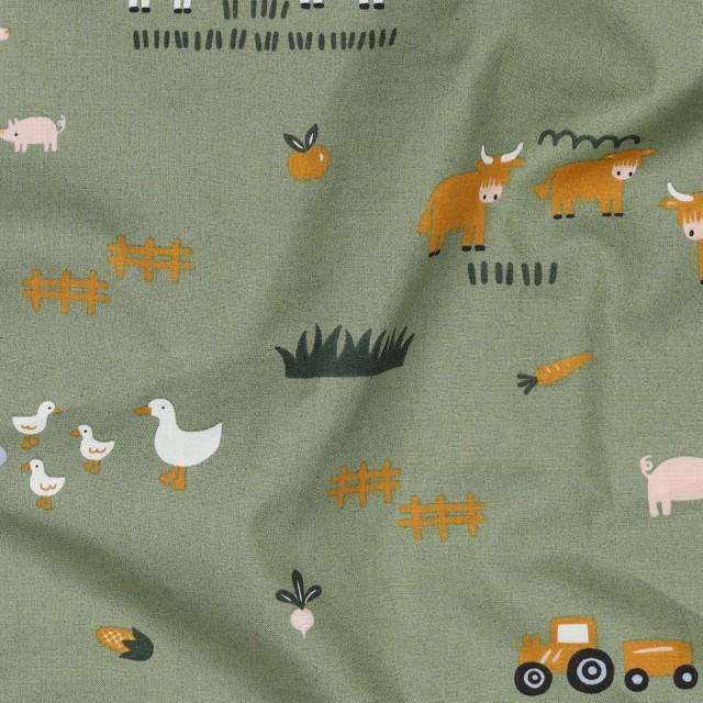 Stoff Poplin, Farm animals - 3