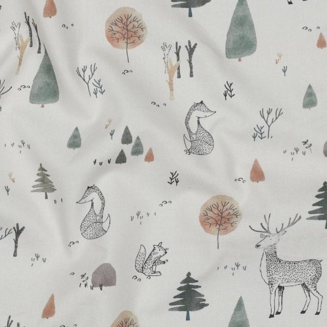 Stoff Poplin, Forest animals - 0