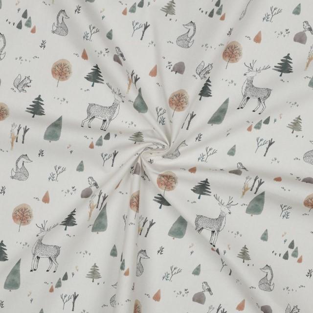 Stoff Poplin, Forest animals - 1